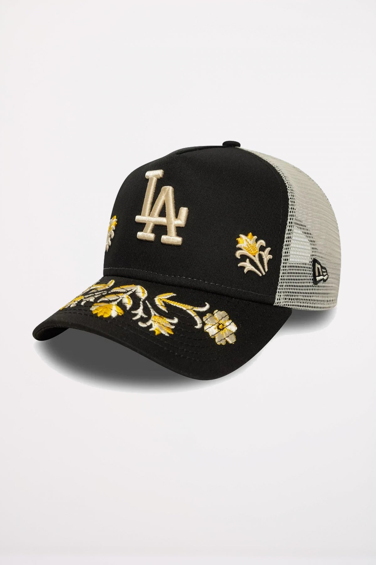 NEW ERA  LA DODGERS MLB FLORAL ICON FORTY A-FRAME TRUCKER en color NEGRO  (1)