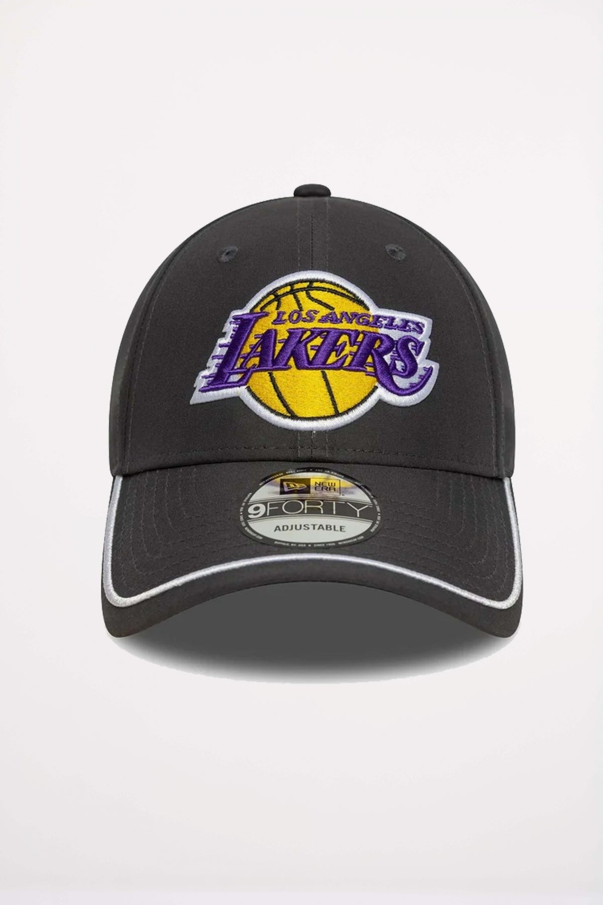 NEW ERA LA LAKERS NBA PIPING DARK GREY FORTY en color GRIS  (2)