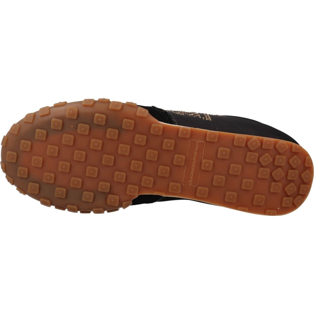 LOLA CASADEMUNT DEPORTIVA CON MOTIVOS EN TACHAS COMBINAD en color NEGRO  (6)