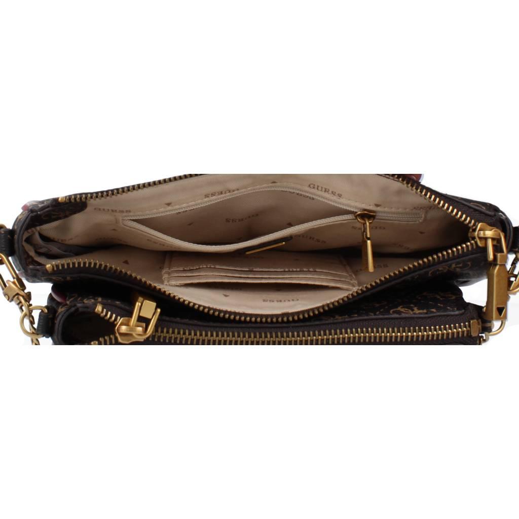GUESS HWQB  IZZY DOUBLE POUCH CROS en color MARRON  (5)