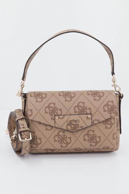GUESS HWEBO  ECO BRENTON FLAP en color MARRON CLARO  (1)