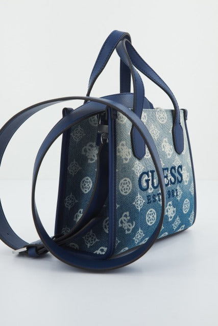 GUESS SILVANA TOTE en color AZUL  (1)