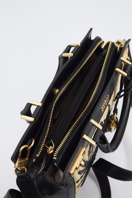 GUESS KATEY LUXURY SATCHEL en color NEGRO  (4)