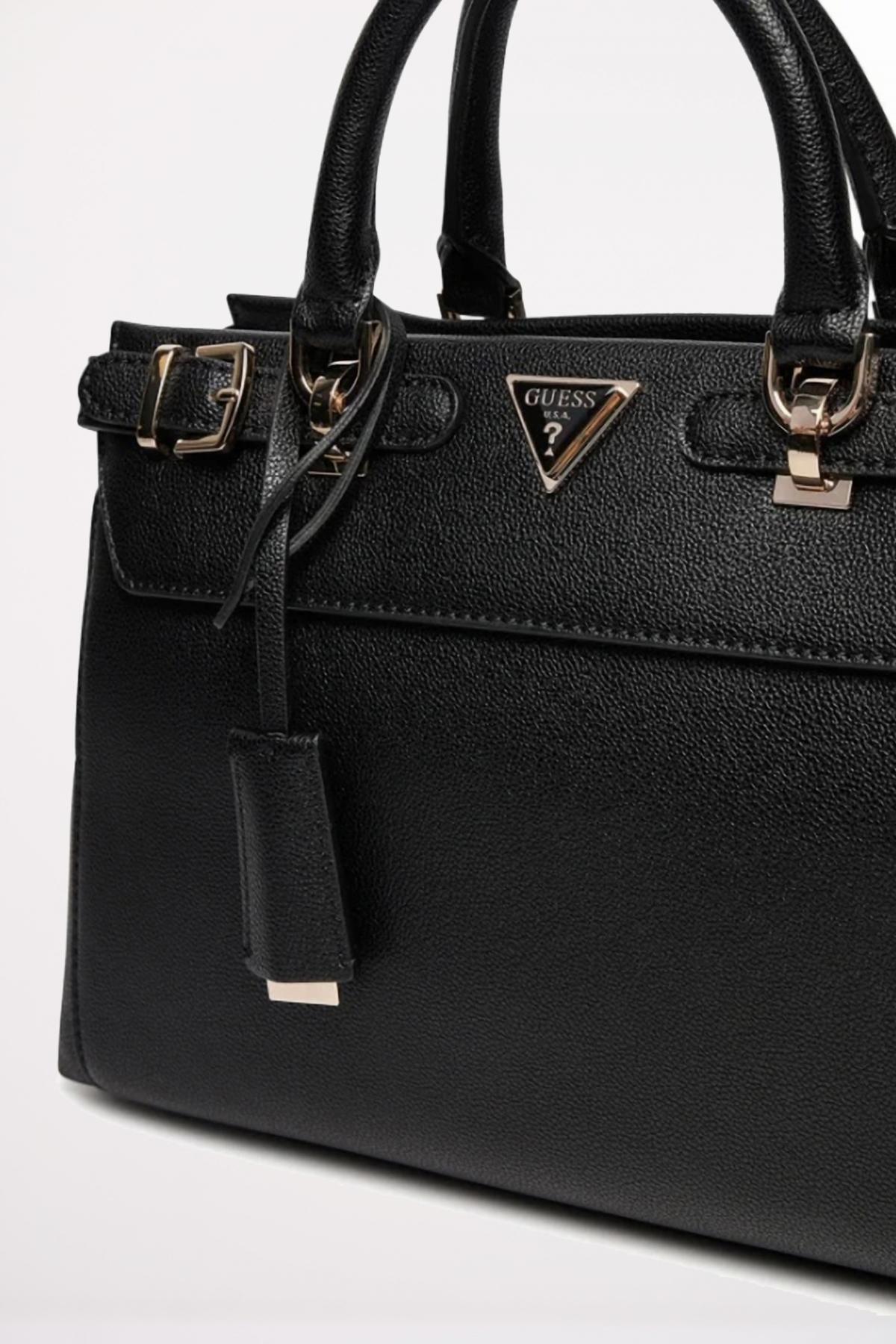 GUESS ECO ALI LUXURYSATCHEL en color NEGRO  (3)