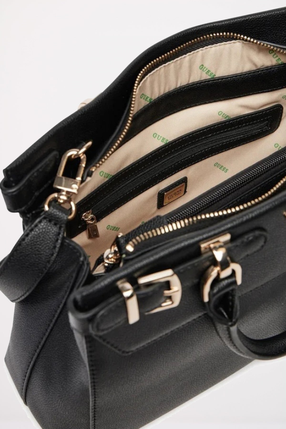 GUESS ECO ALI LUXURYSATCHEL en color NEGRO  (4)