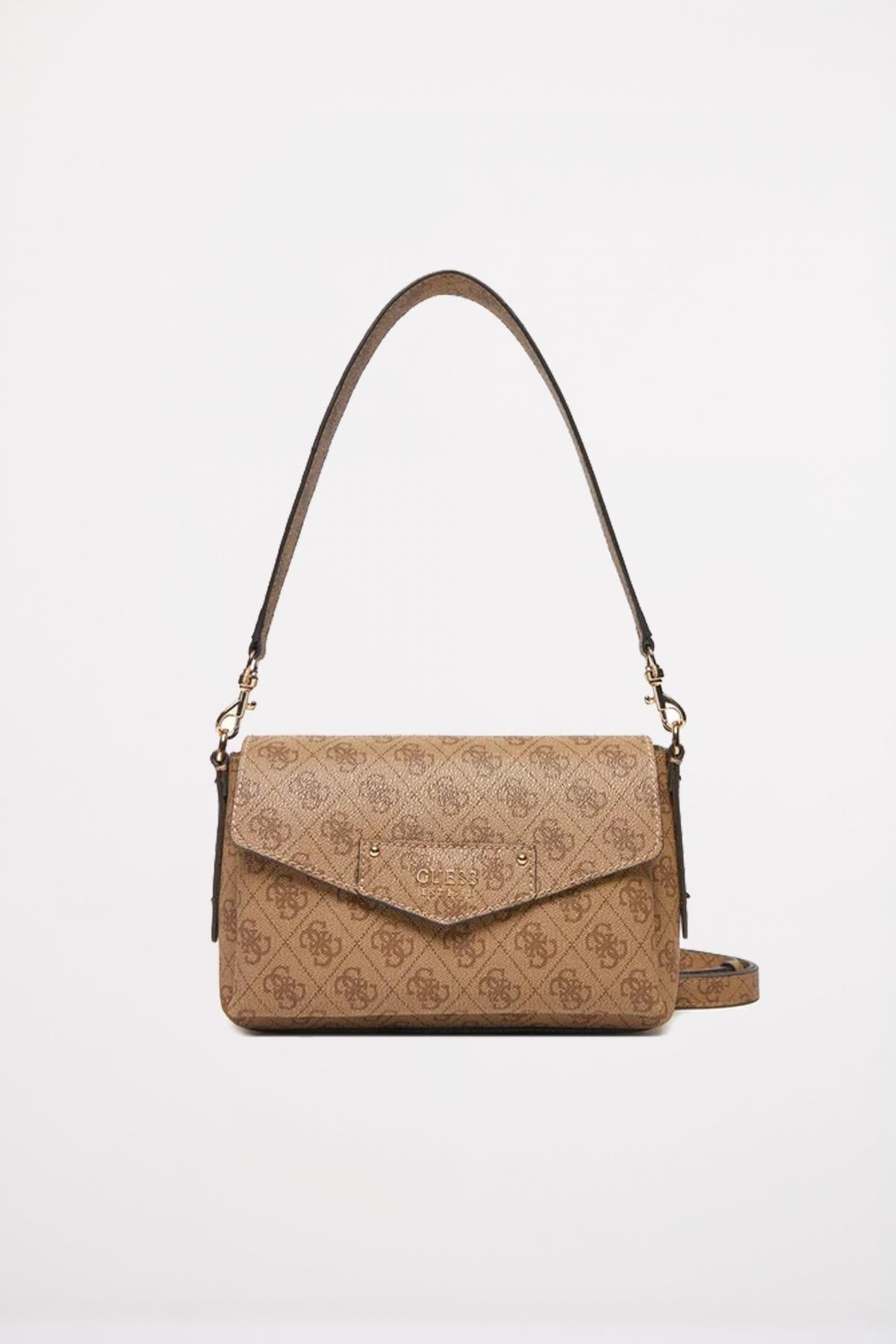 GUESS ECO BRENTON FLAP en color MARRON CLARO  (1)