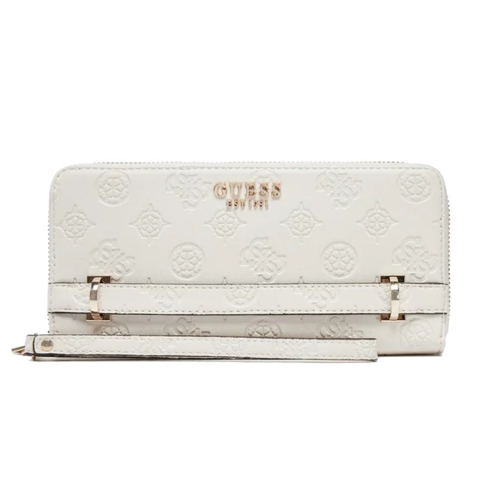 GUESS ZARELA SLG LARGE ZIP en color BLANCO  (4)