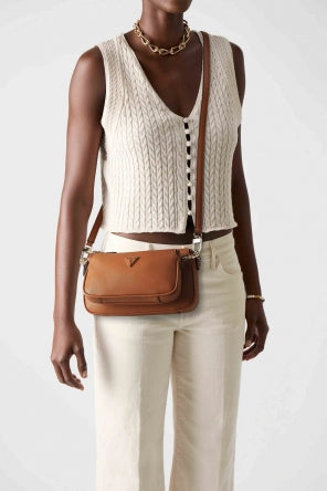 GUESS NOELLE II DBL POUCH CR en color MARRON  (4)