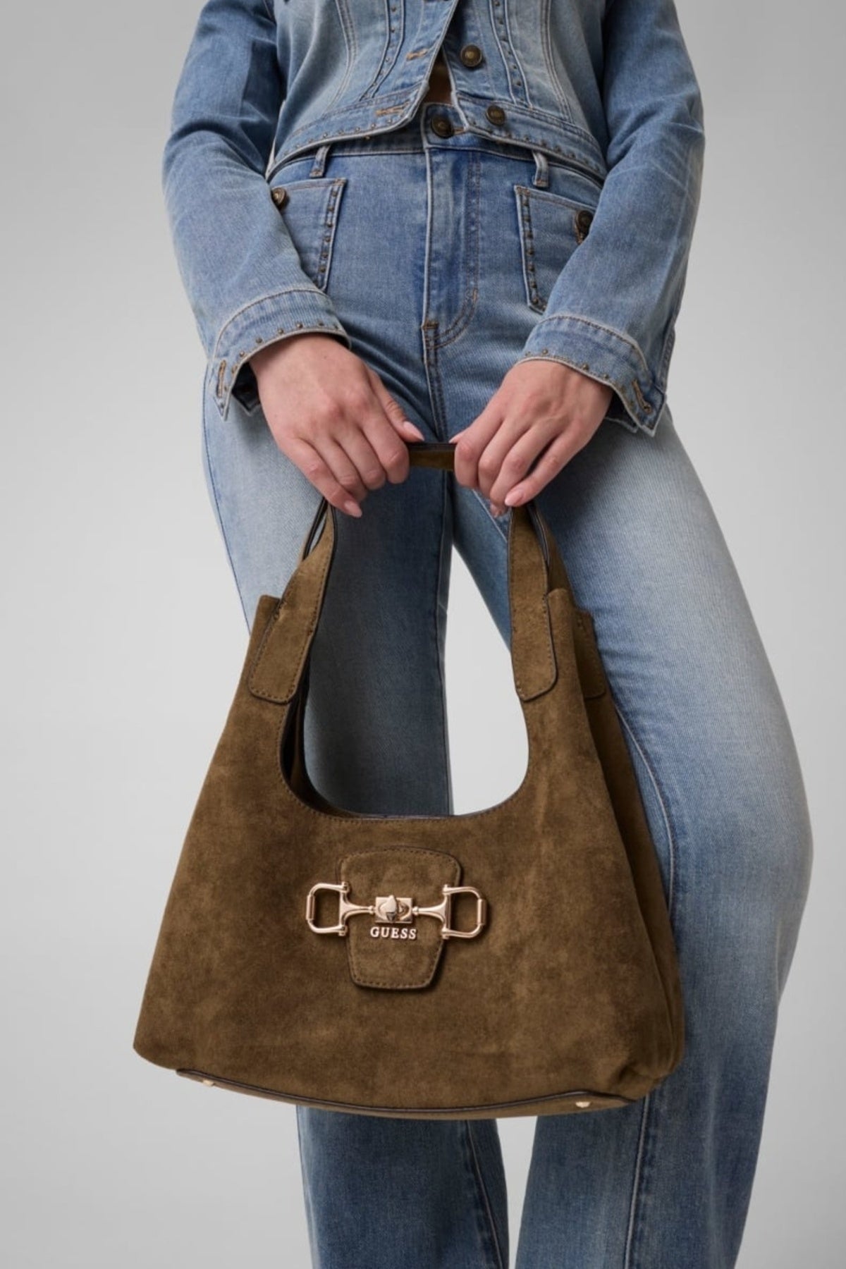 GUESS HWSG  SUNSET SMALL HOBO en color MARRON  (1)