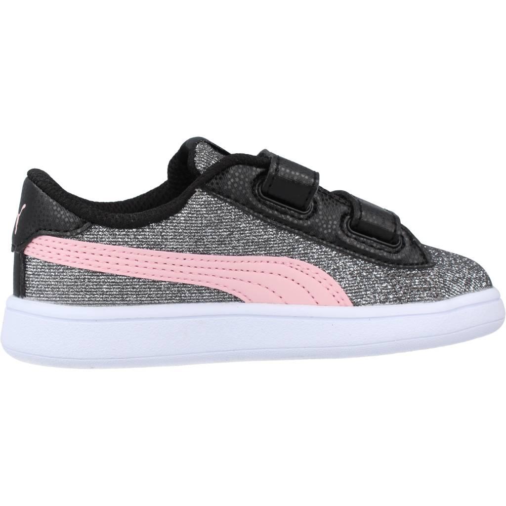 PUMA  SMASH V GLITZ GLAM V en color PLATA  (4)