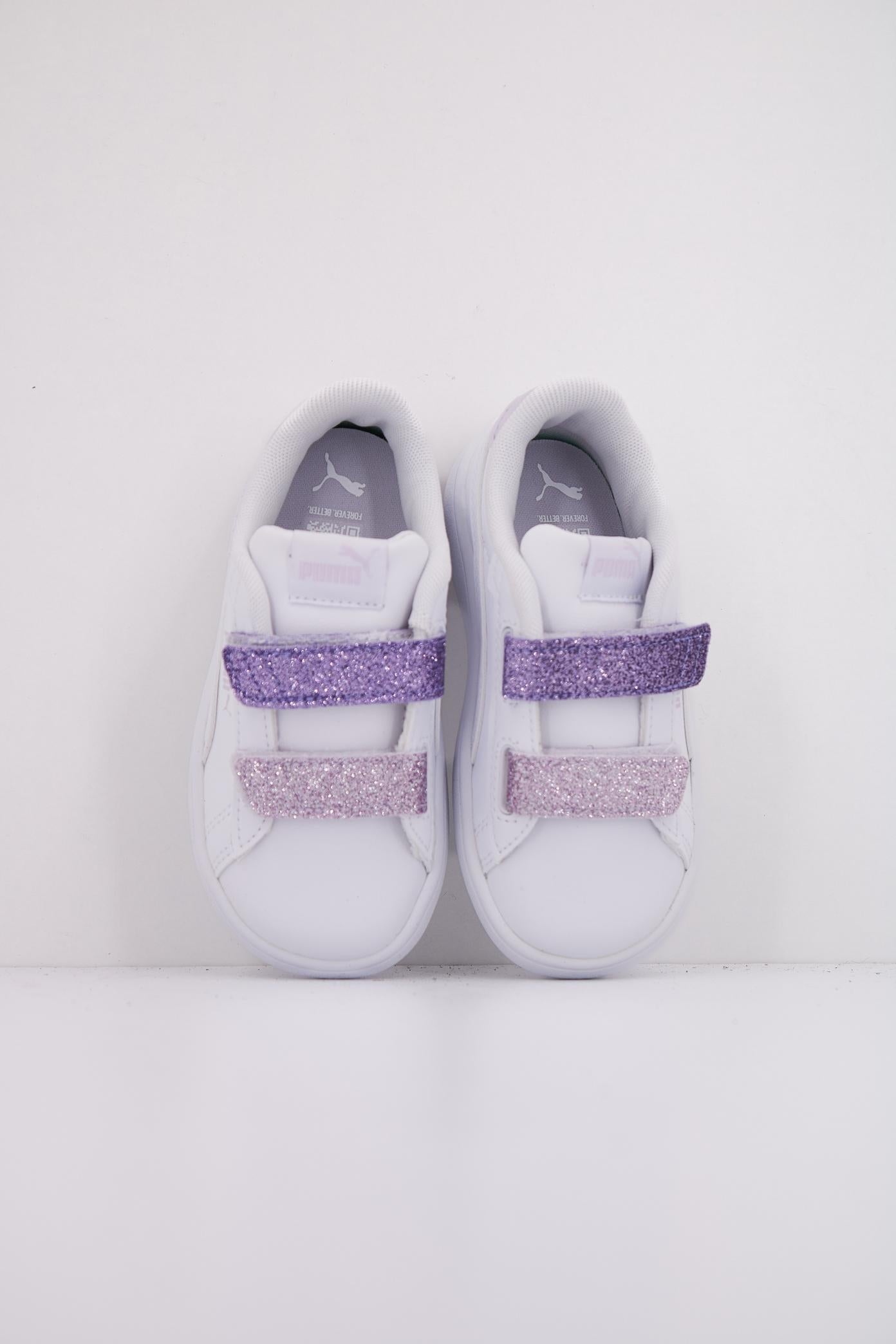 PUMA SMASH . L GLITTER V en color BLANCO  (3)