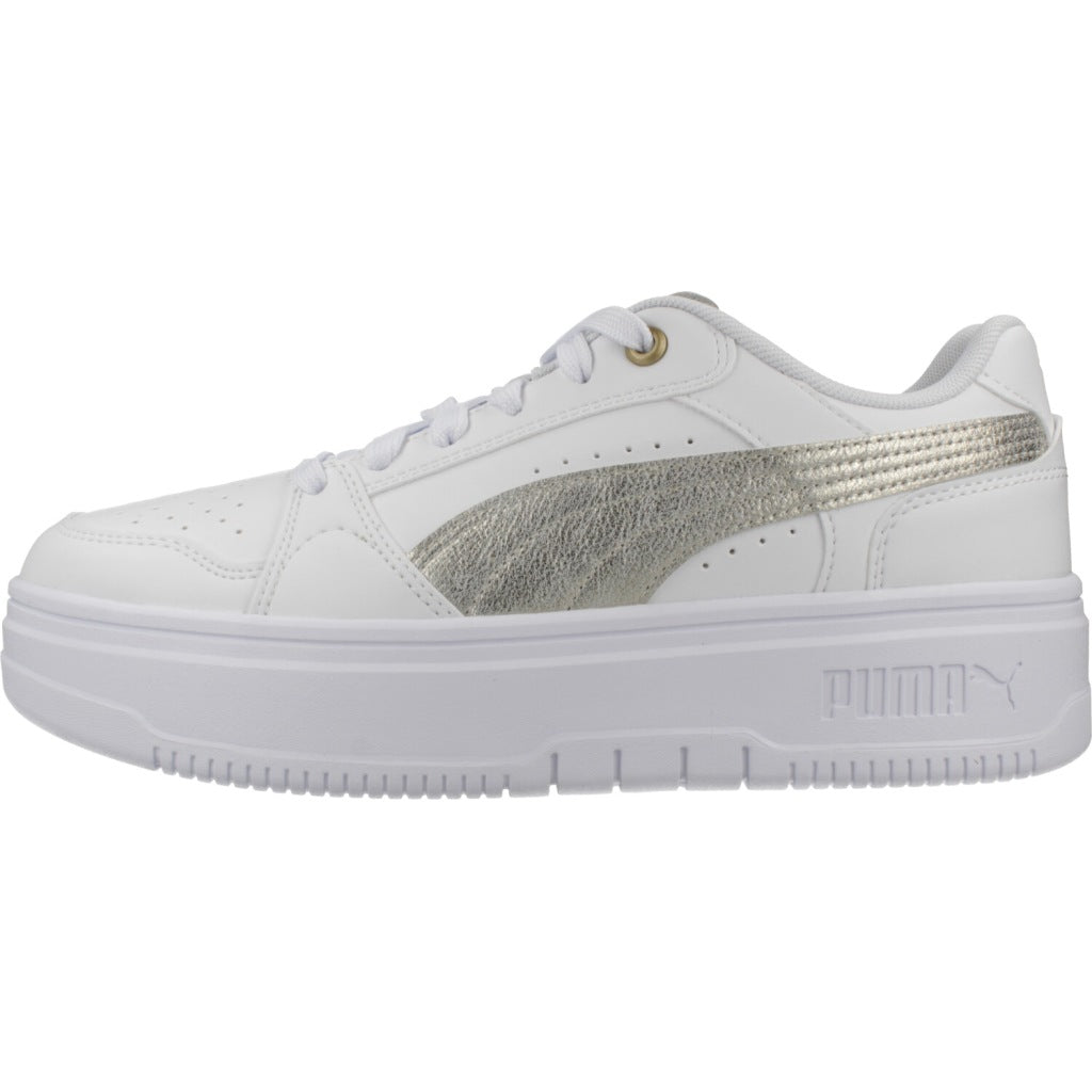 PUMA REBOUND FEMME LOW METALLIC en color BLANCO  (2)