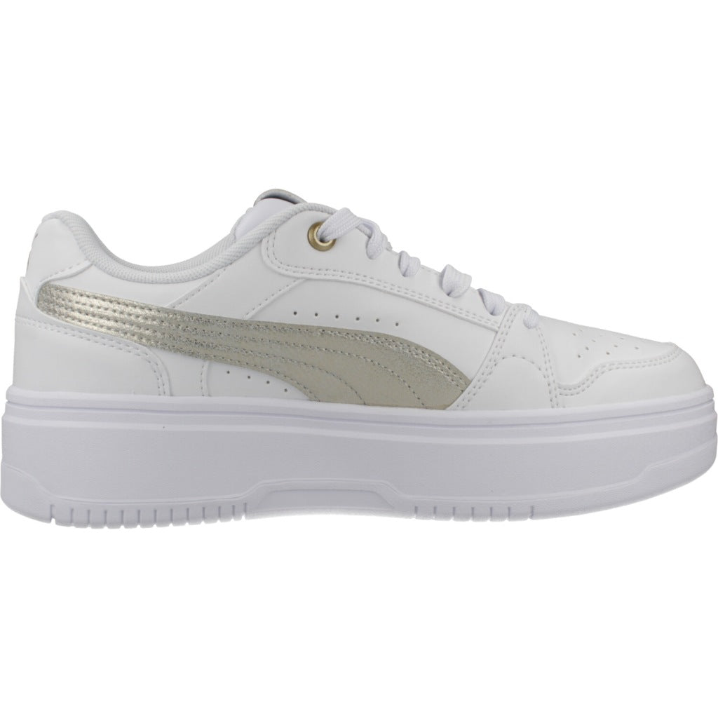 PUMA REBOUND FEMME LOW METALLIC en color BLANCO  (4)