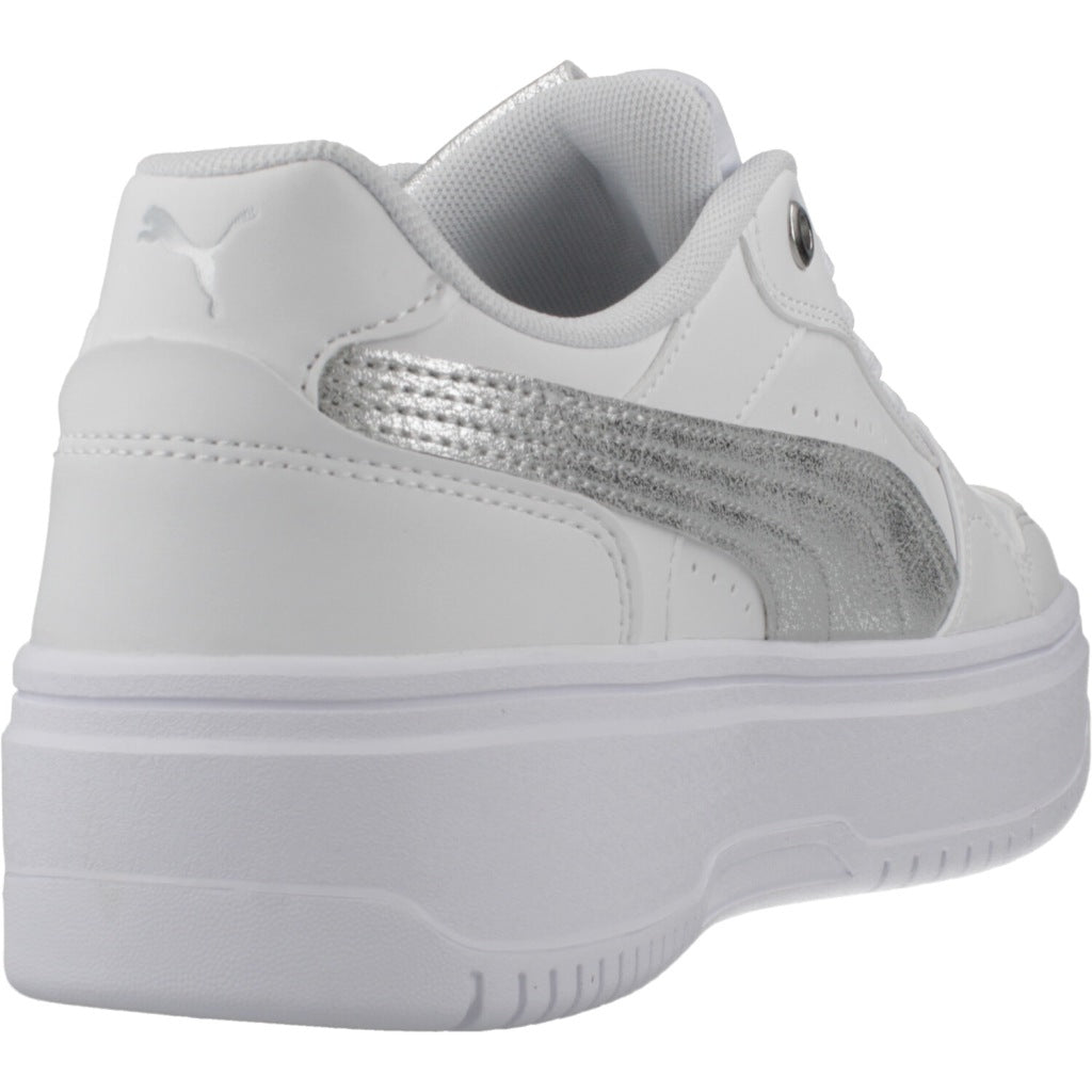 PUMA REBOUND FEMME LOW METALLIC en color BLANCO  (3)