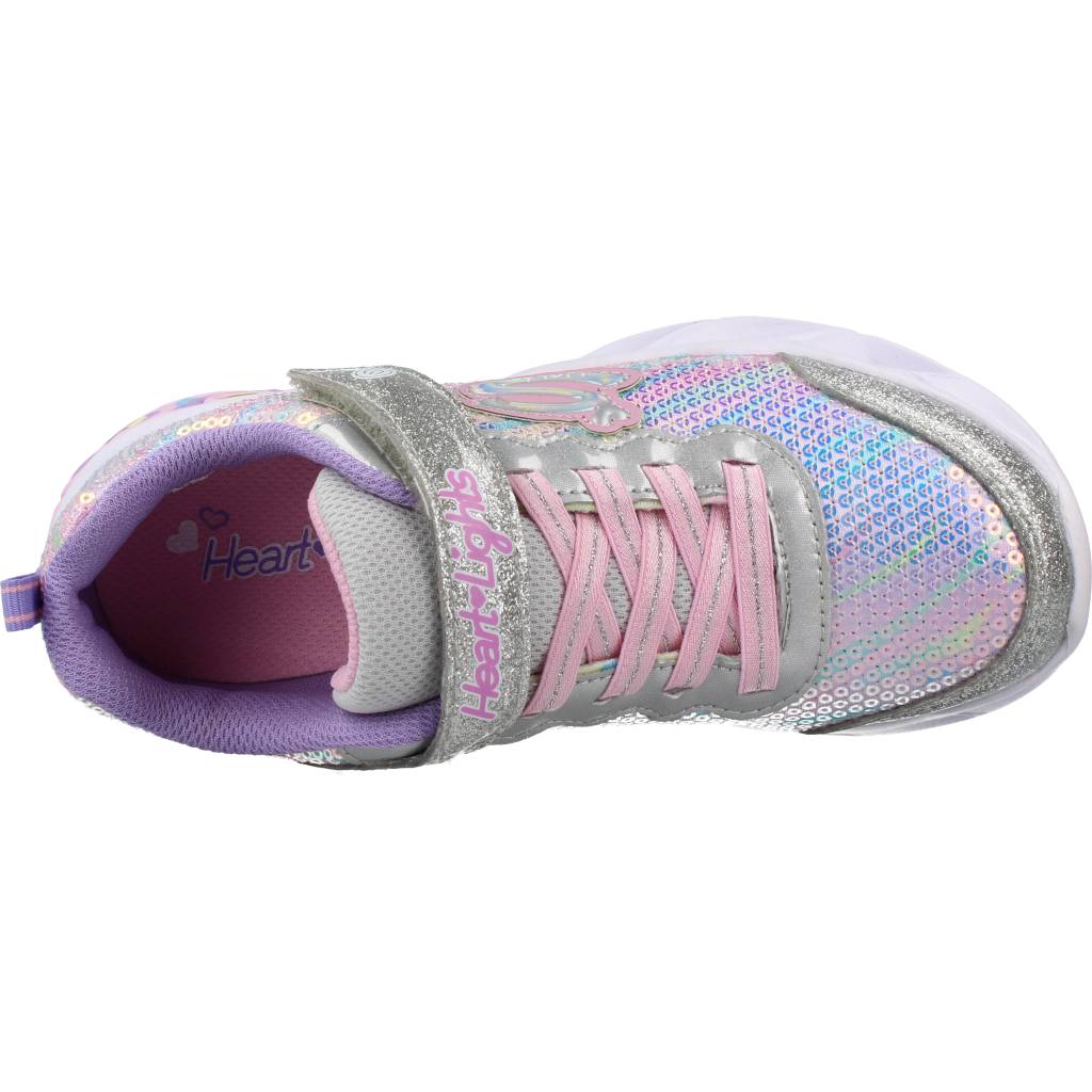 SKECHERS SWEETHEART LIGHTS -LETS SHI en color PLATA  (7)