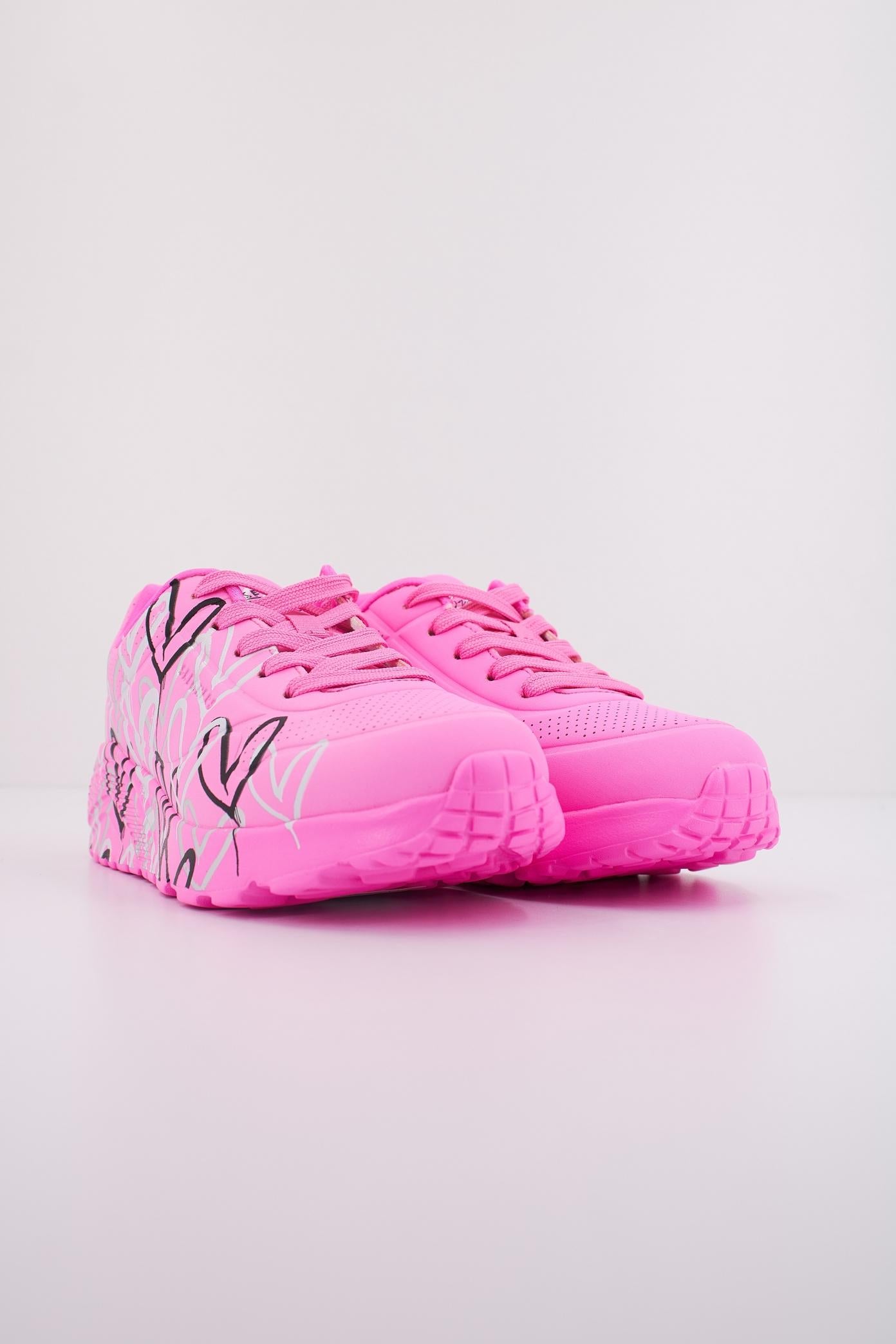 SKECHERS UNO LITE - METALLIC en color ROSA  (2)