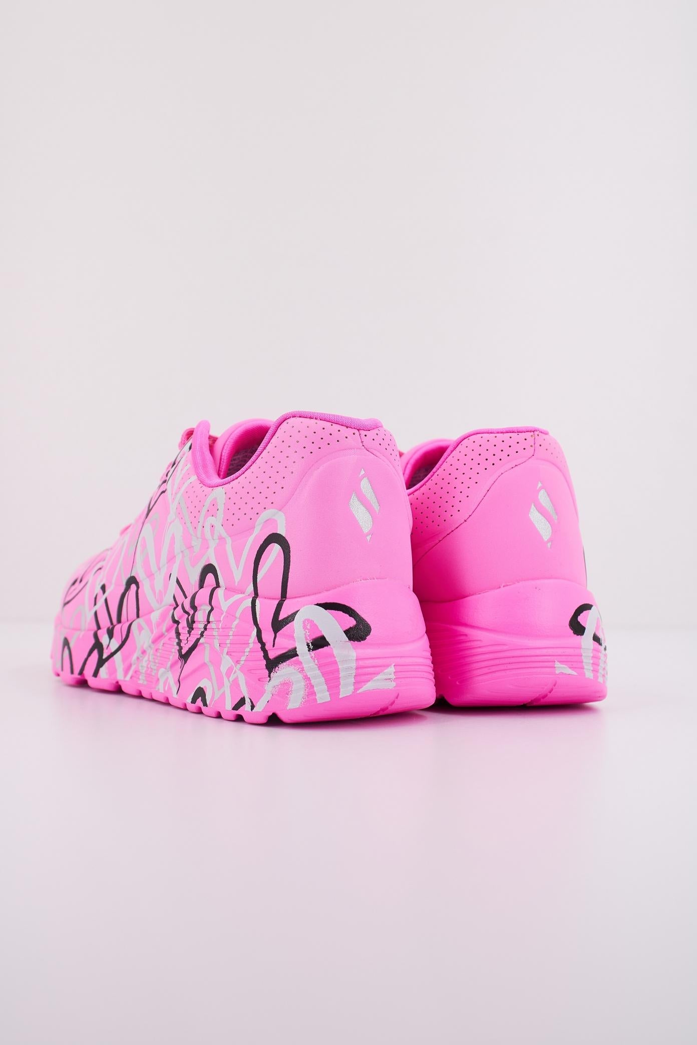 SKECHERS UNO LITE - METALLIC en color ROSA  (4)
