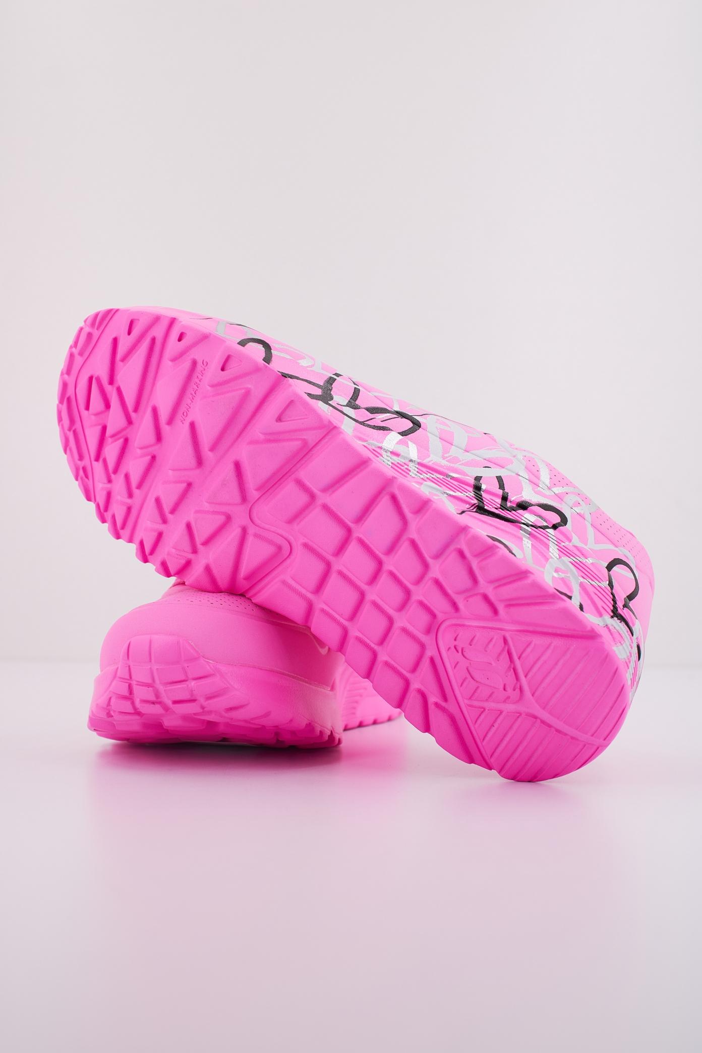 SKECHERS UNO LITE - METALLIC en color ROSA  (5)