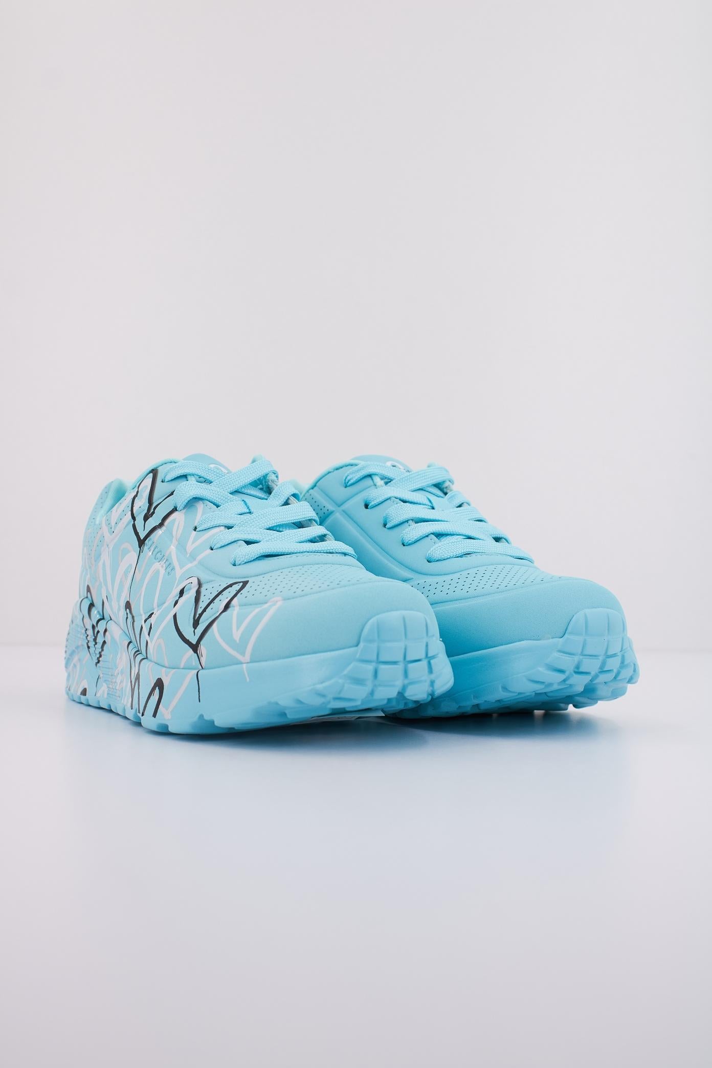 SKECHERS UNO LITE - METALLIC en color AZUL  (2)