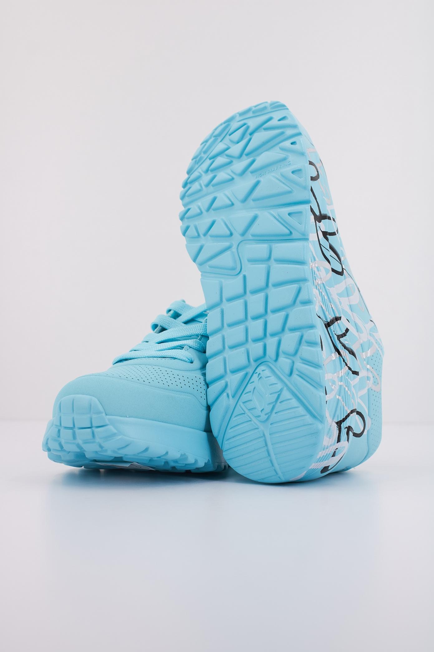 SKECHERS UNO LITE - METALLIC en color AZUL  (5)