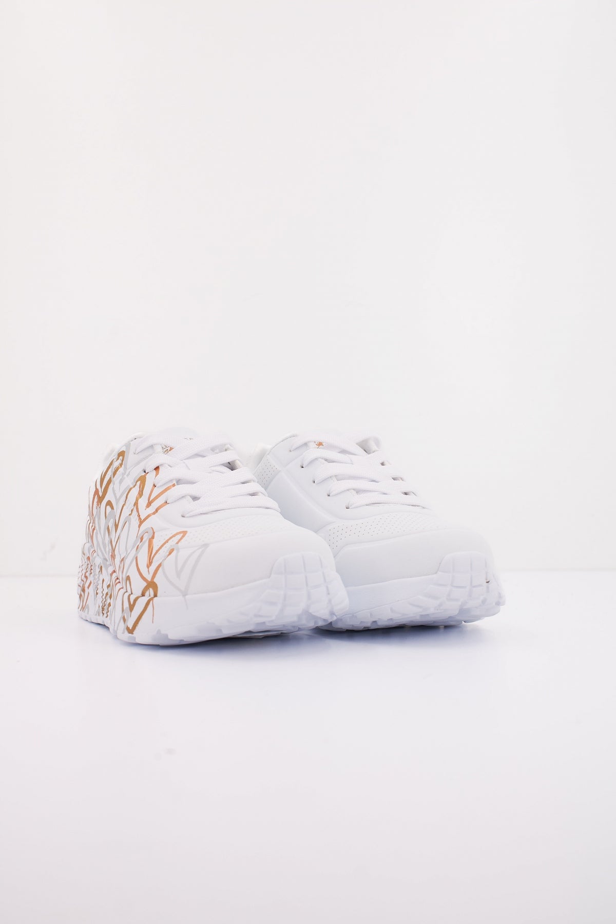 SKECHERS UNO LITE - METALLIC en color BLANCO  (2)