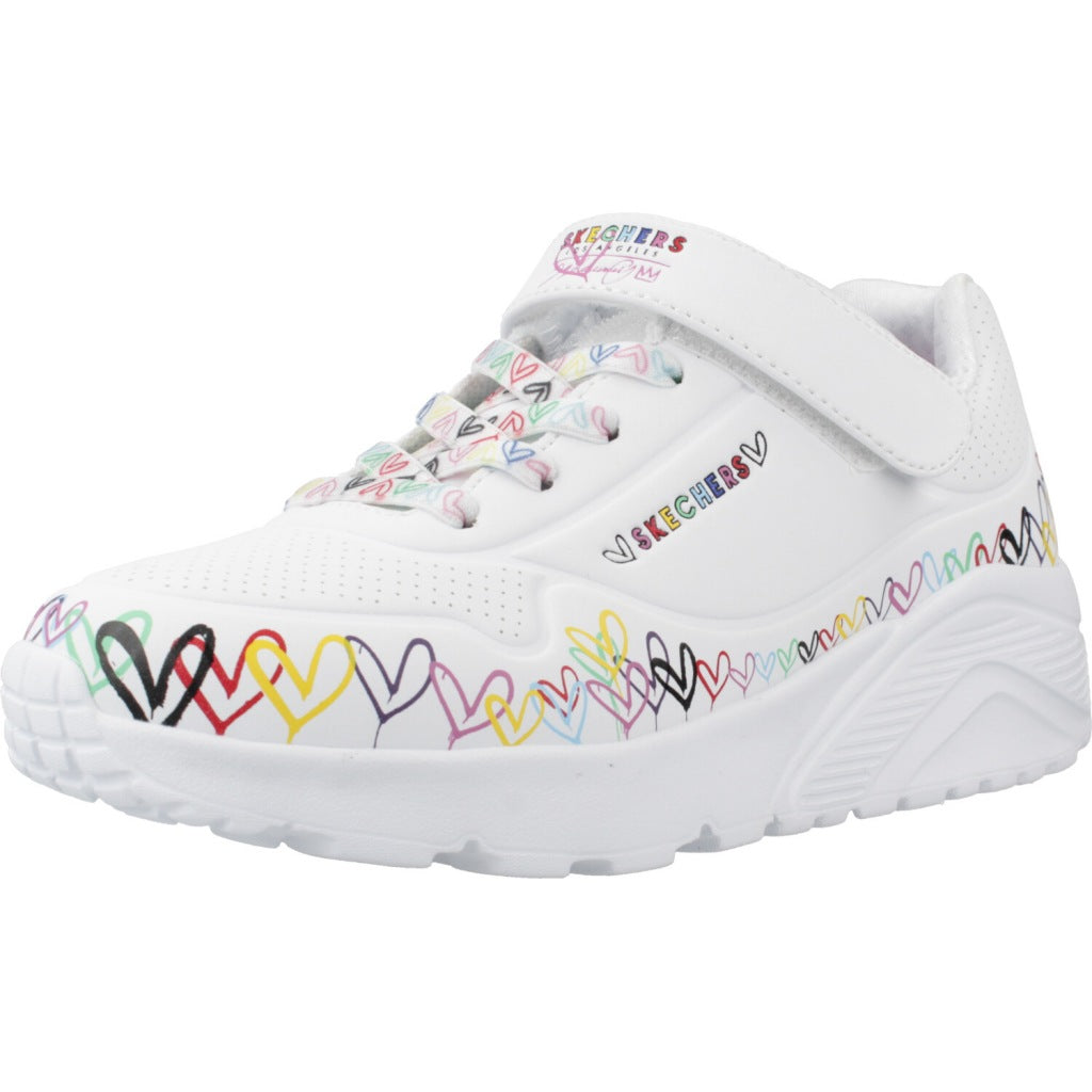 SKECHERS UNO LITE HEART CRAZE en color BLANCO  (1)