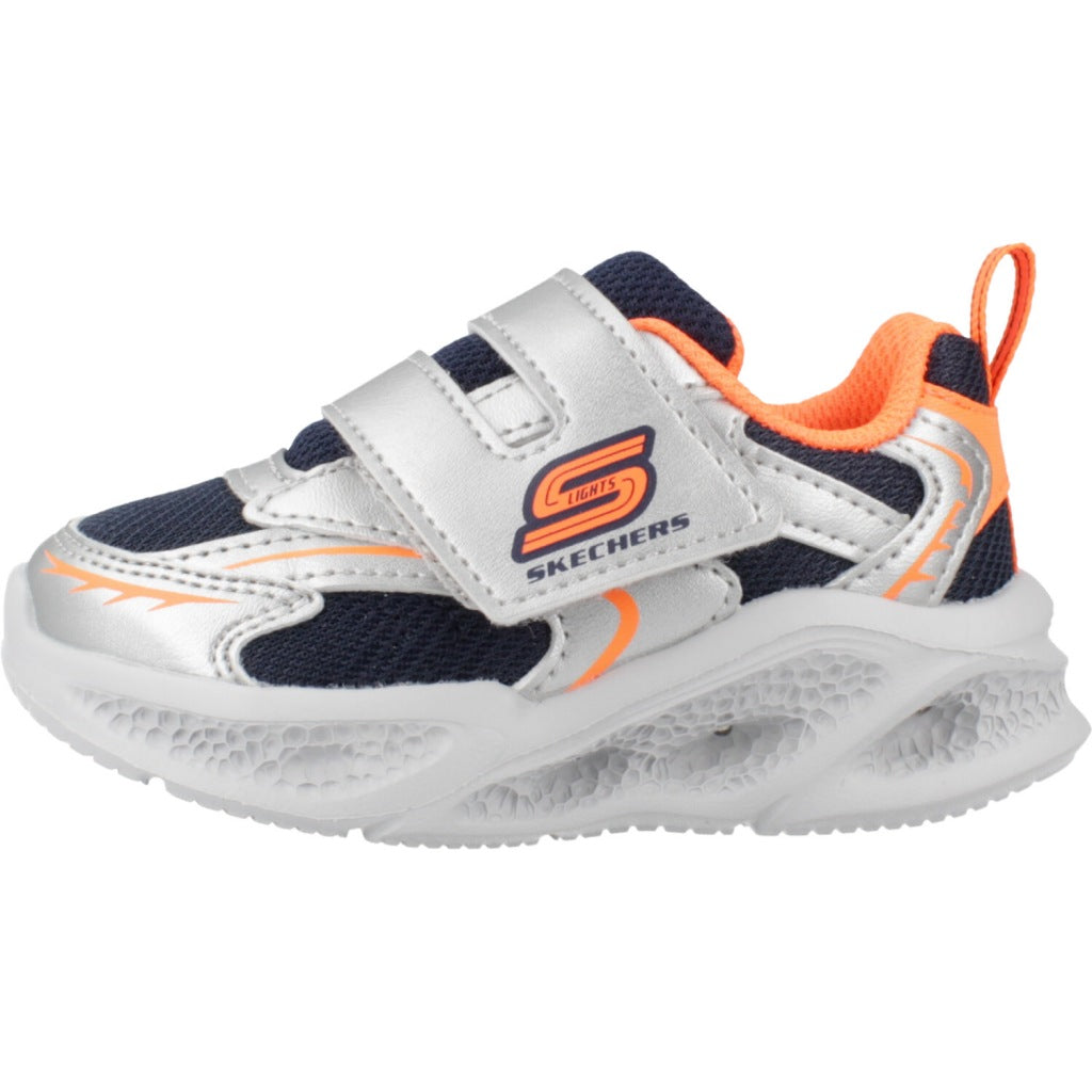 SKECHERS METEORLIGHTS GLOW en color PLATA  (2)
