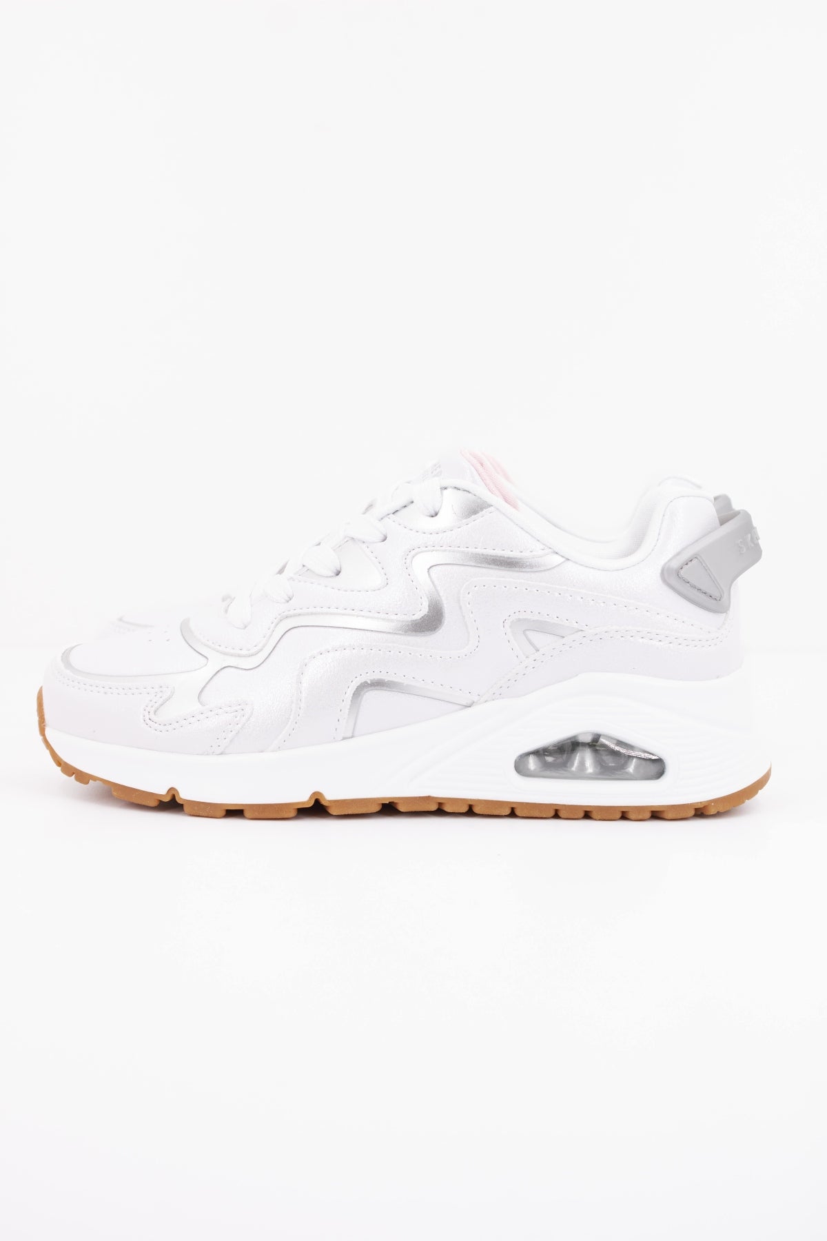 SKECHERS UNO GEN WAVY SHIMMER en color PLATA  (1)
