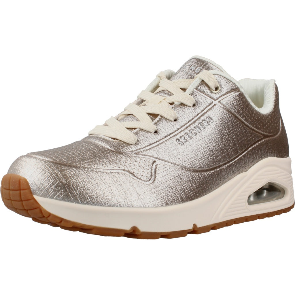SKECHERS UNO SHININ BRIGHT en color PLATA  (1)
