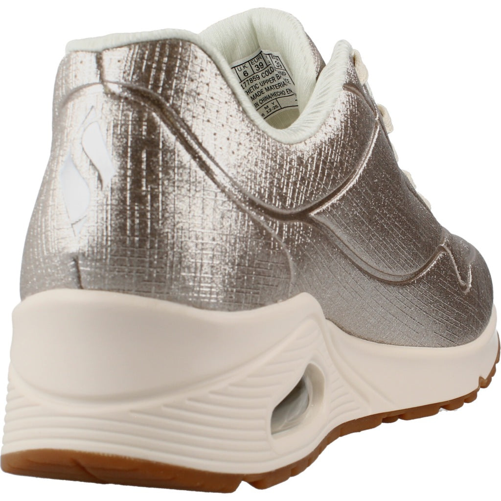 SKECHERS UNO SHININ BRIGHT en color PLATA  (3)