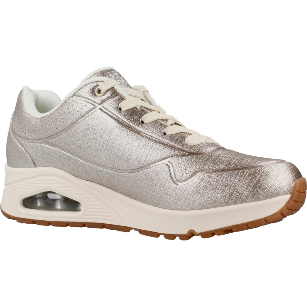 SKECHERS UNO SHININ BRIGHT en color PLATA  (5)