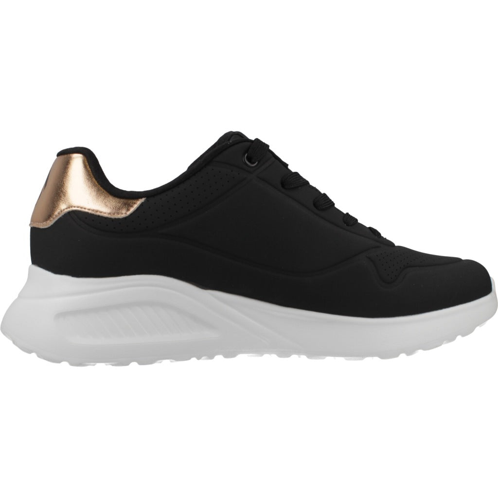 SKECHERS UNO LITE SHIMMER ALONG en color NEGRO  (4)