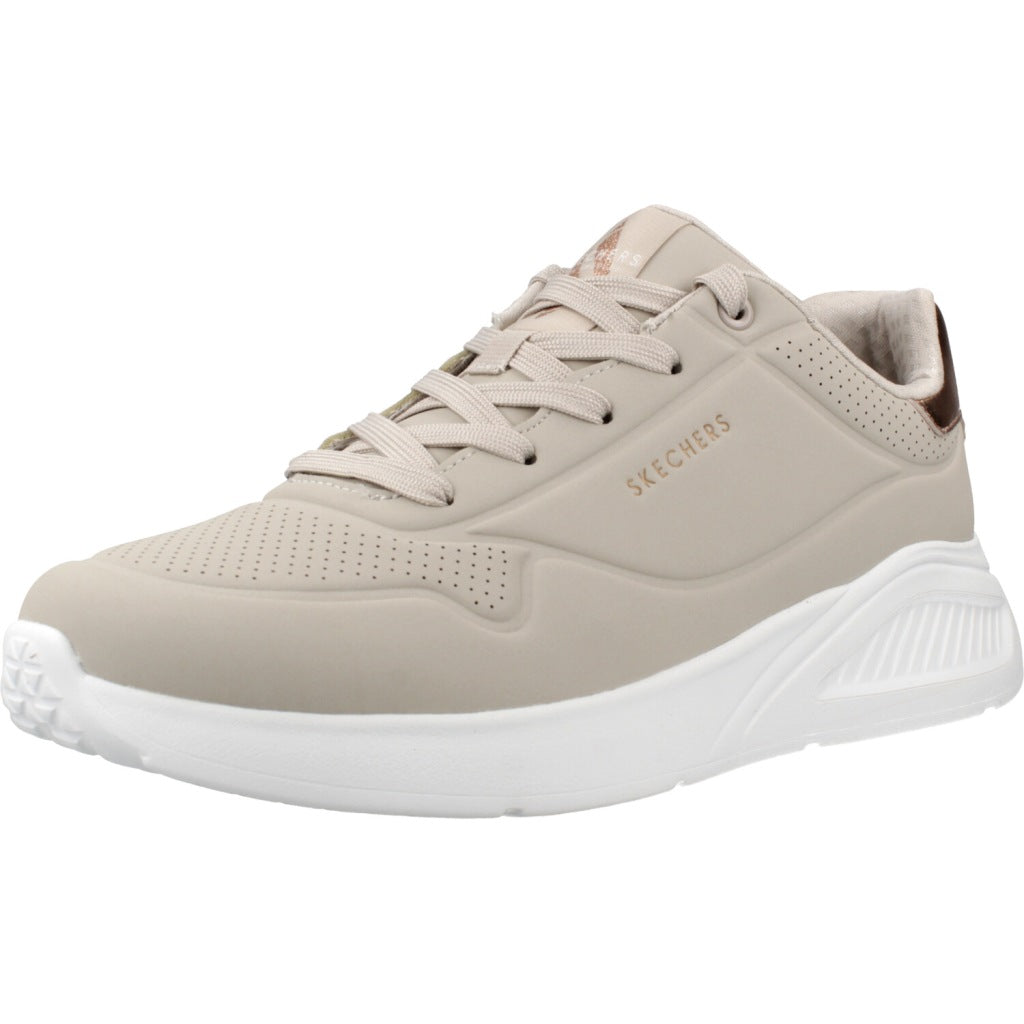 SKECHERS UNO LITE SHIMMER ALONG en color BEIS  (1)