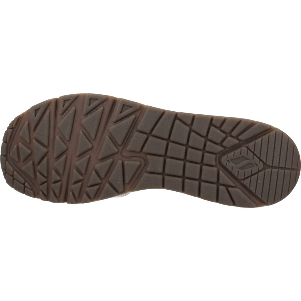 SKECHERS UNO METALLIC SLIDERS en color BEIS  (7)