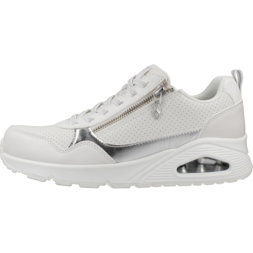 SKECHERS UNO METALLIC SLIDERS en color BLANCO  (2)