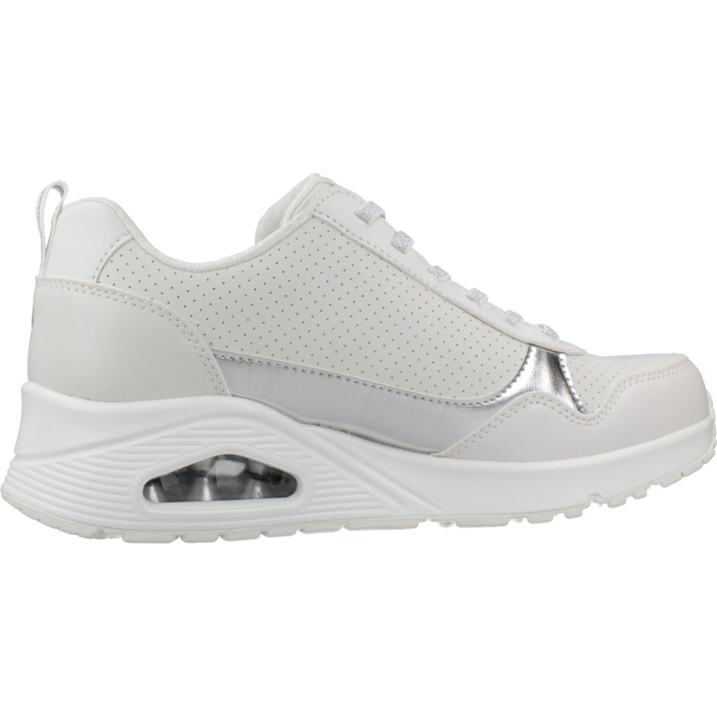 SKECHERS UNO METALLIC SLIDERS en color BLANCO  (4)
