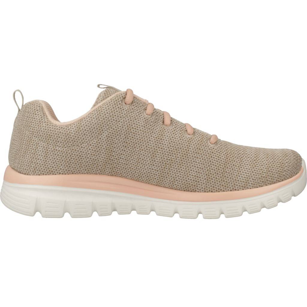 SKECHERS GRACEFUL TWISTED FORTUNE en color MARRON CLARO  (4)