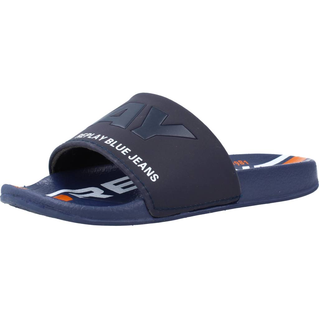 REPLAY  SLIDE JR BOY en color AZUL  (1)