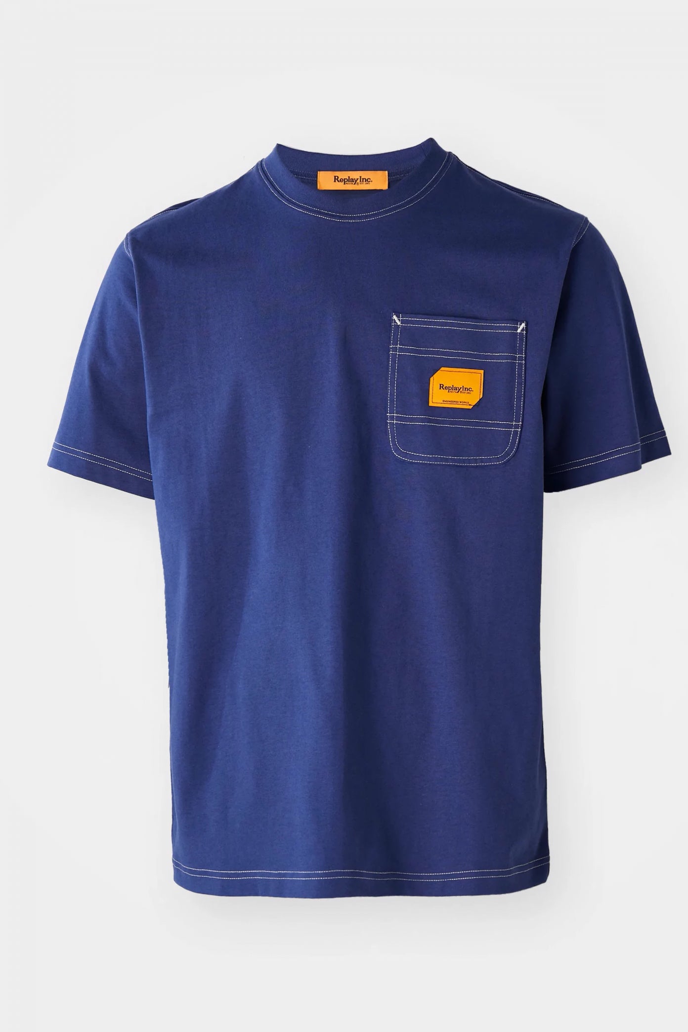 REPLAY CLASSIC POCKET T-SHIRT en color AZUL  (1)