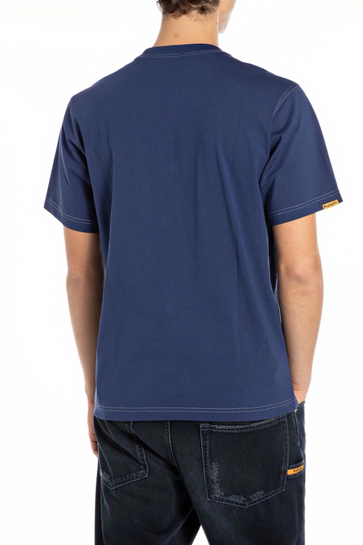 REPLAY CLASSIC POCKET T-SHIRT en color AZUL  (3)
