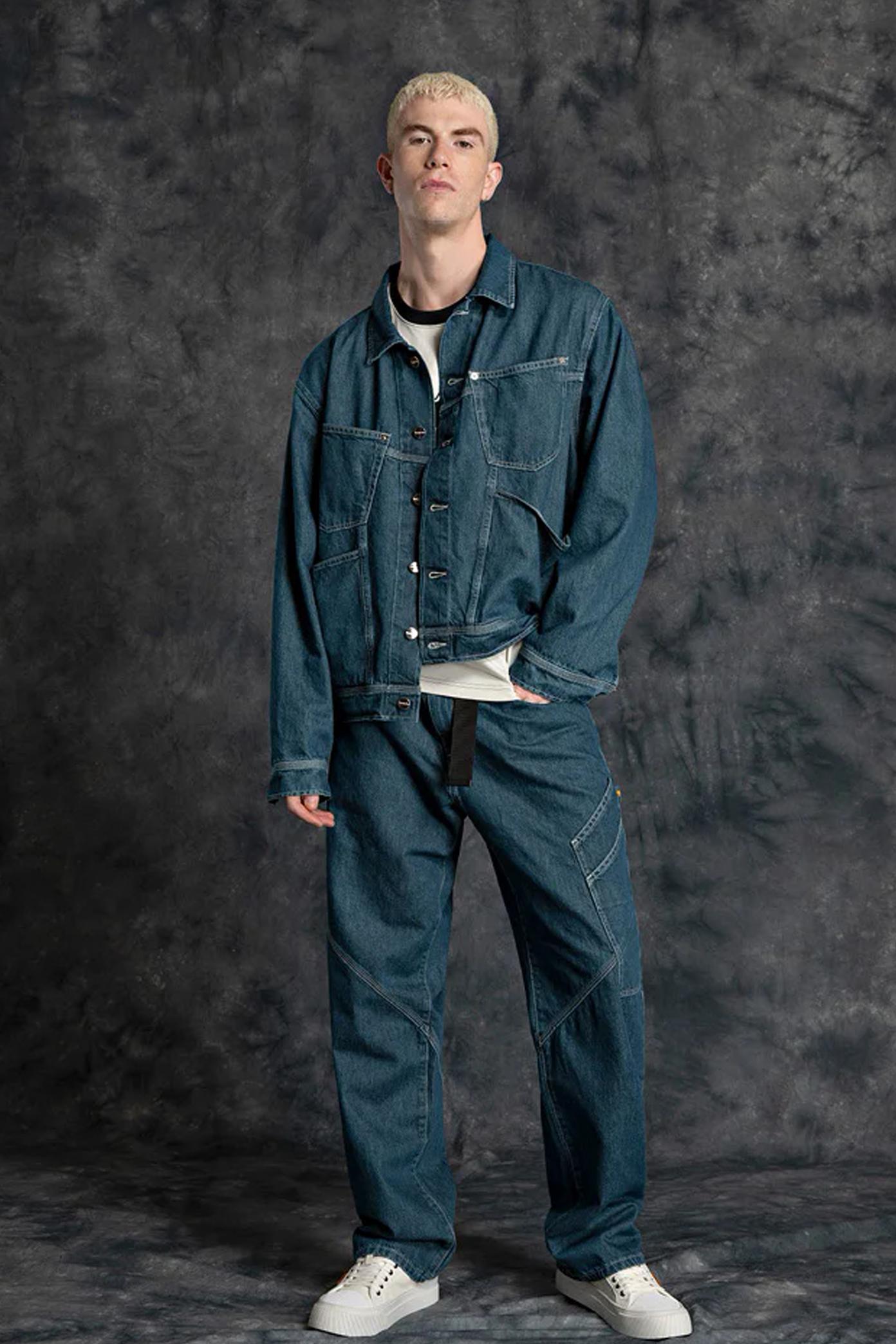 REPLAY RELAXED FIT CARGO DENIM PANTS en color AZUL  (1)