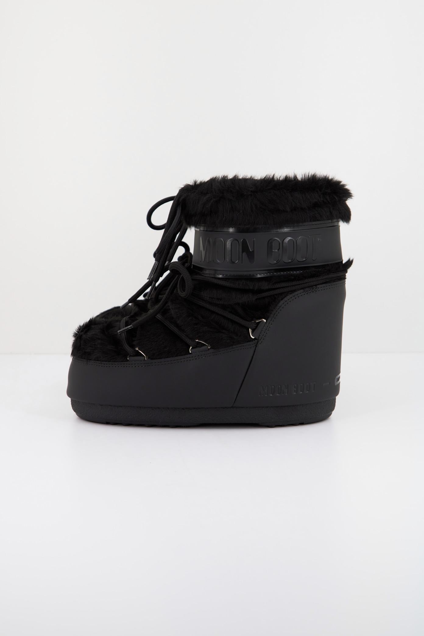 MOON BOOT MB ICON LOW FAUX FUR en color NEGRO  (1)
