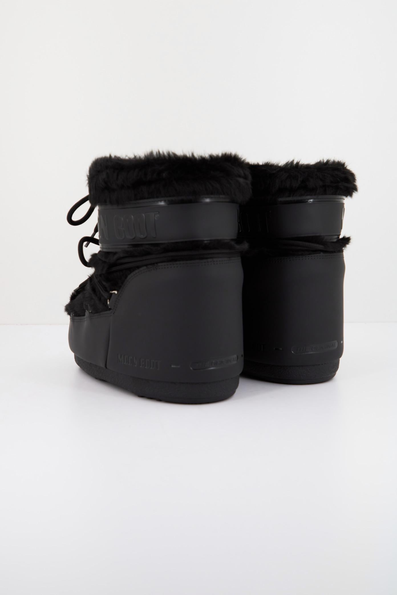 MOON BOOT MB ICON LOW FAUX FUR en color NEGRO  (3)