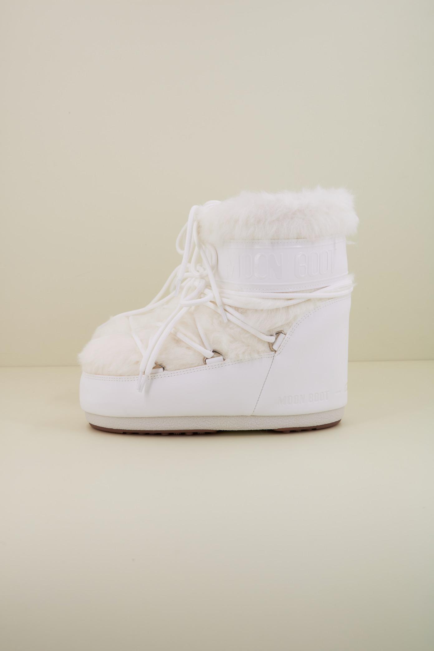 MOON BOOT MB ICON LOW FAUX FUR en color BLANCO  (1)