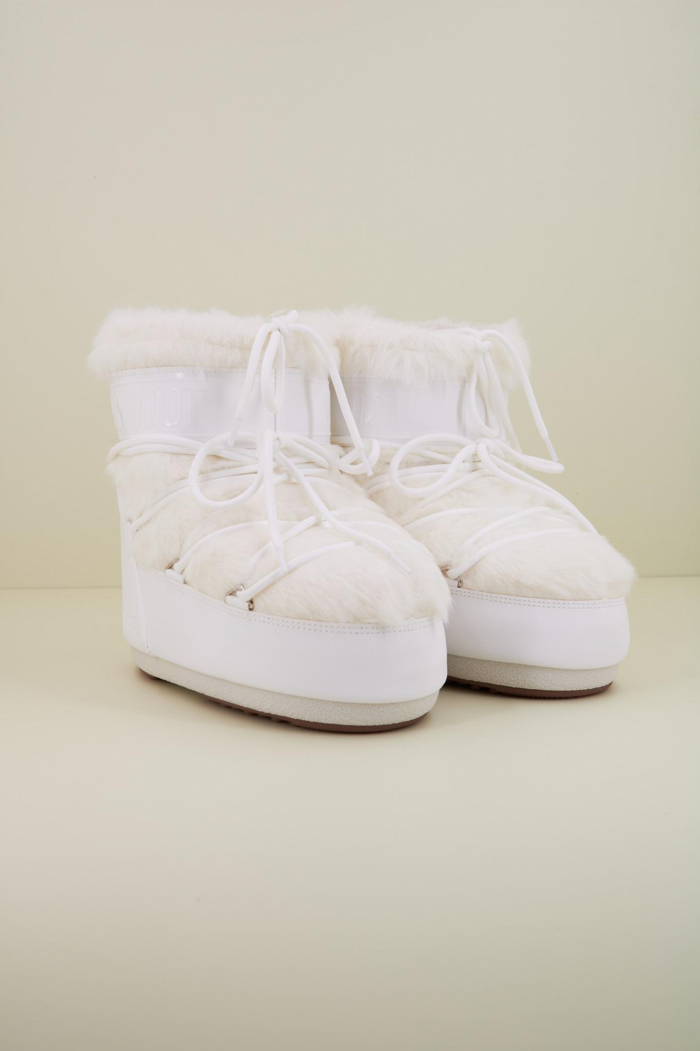 MOON BOOT MB ICON LOW FAUX FUR en color BLANCO  (2)