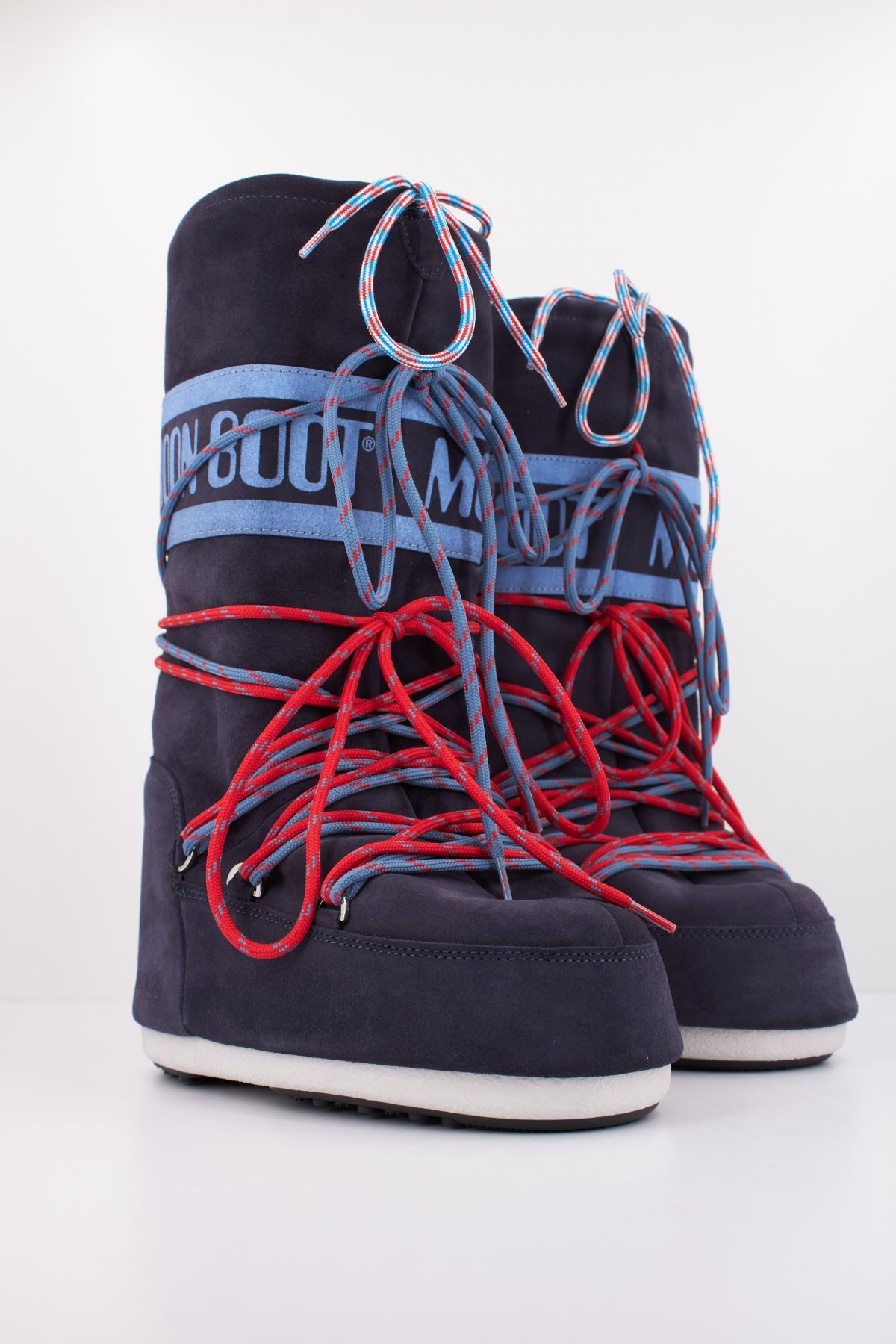 MOON BOOT  MB ICON SUEDE LACES  en color AZUL  (2)