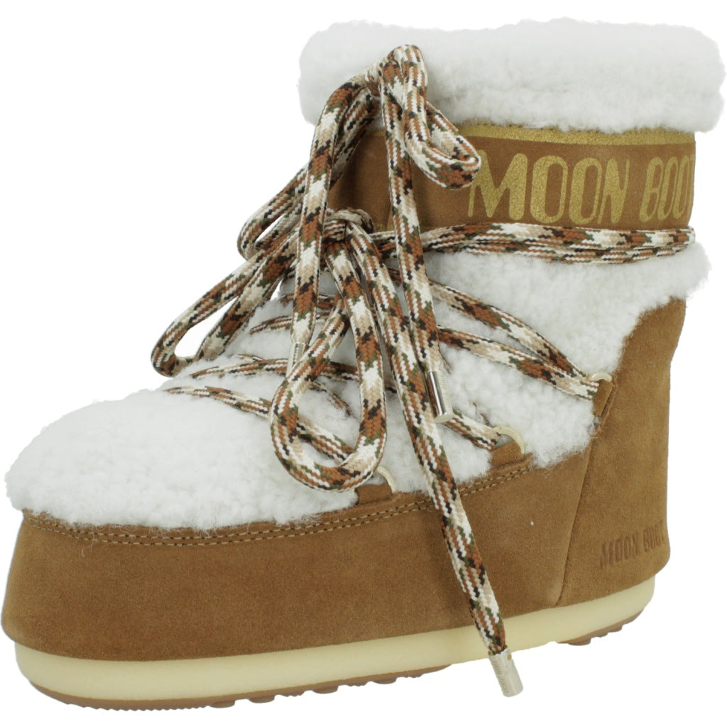 MOON BOOT MB ICON LOW SHEARLING en color MARRON CLARO  (1)