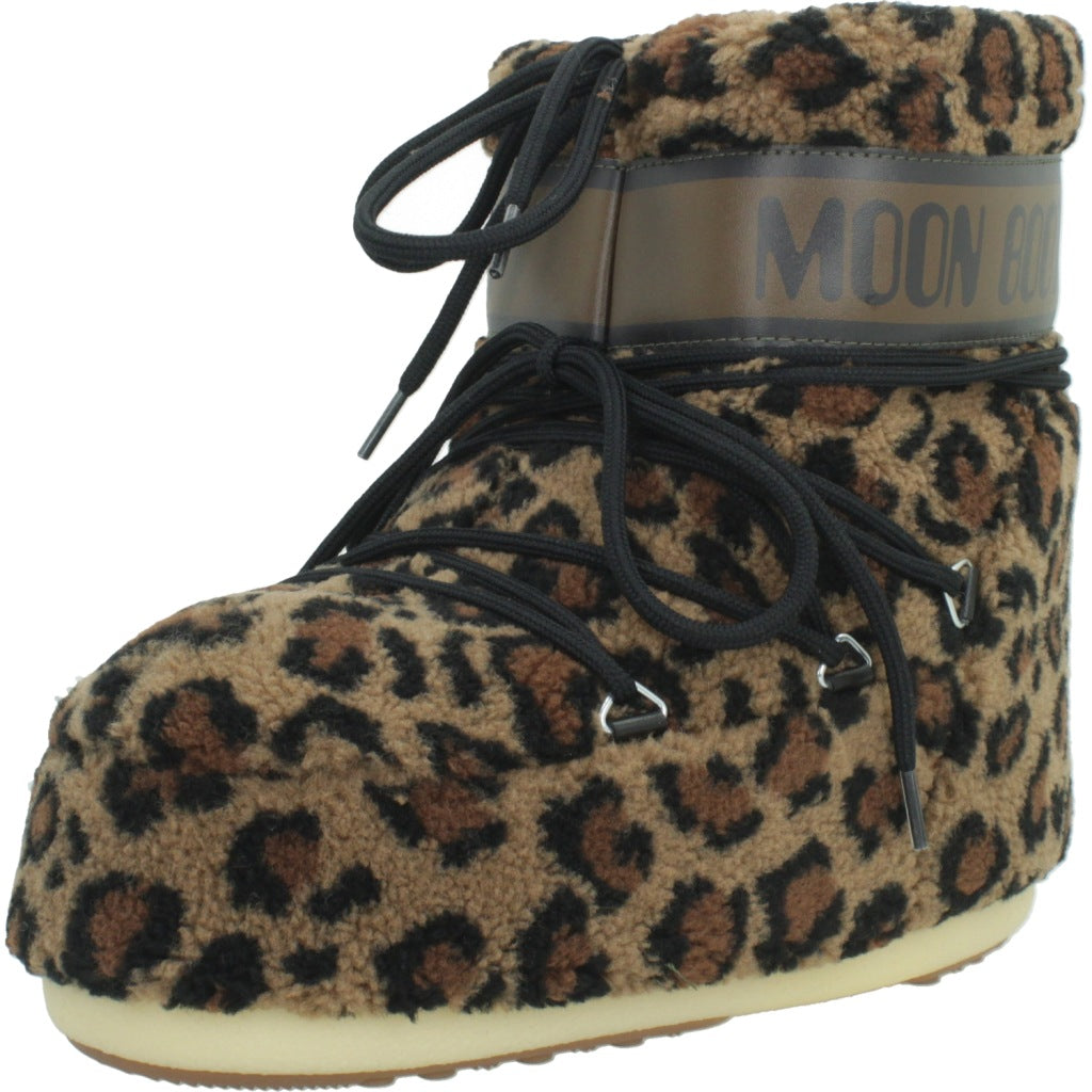 MOON BOOT MB ICON LOW FLEECE LEOPARD en color ANIMAL PRINT  (1)
