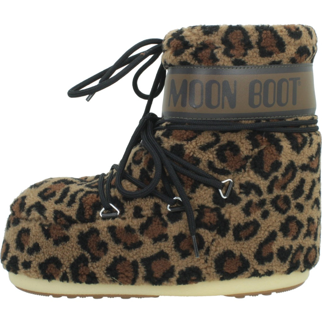 MOON BOOT MB ICON LOW FLEECE LEOPARD en color ANIMAL PRINT  (2)