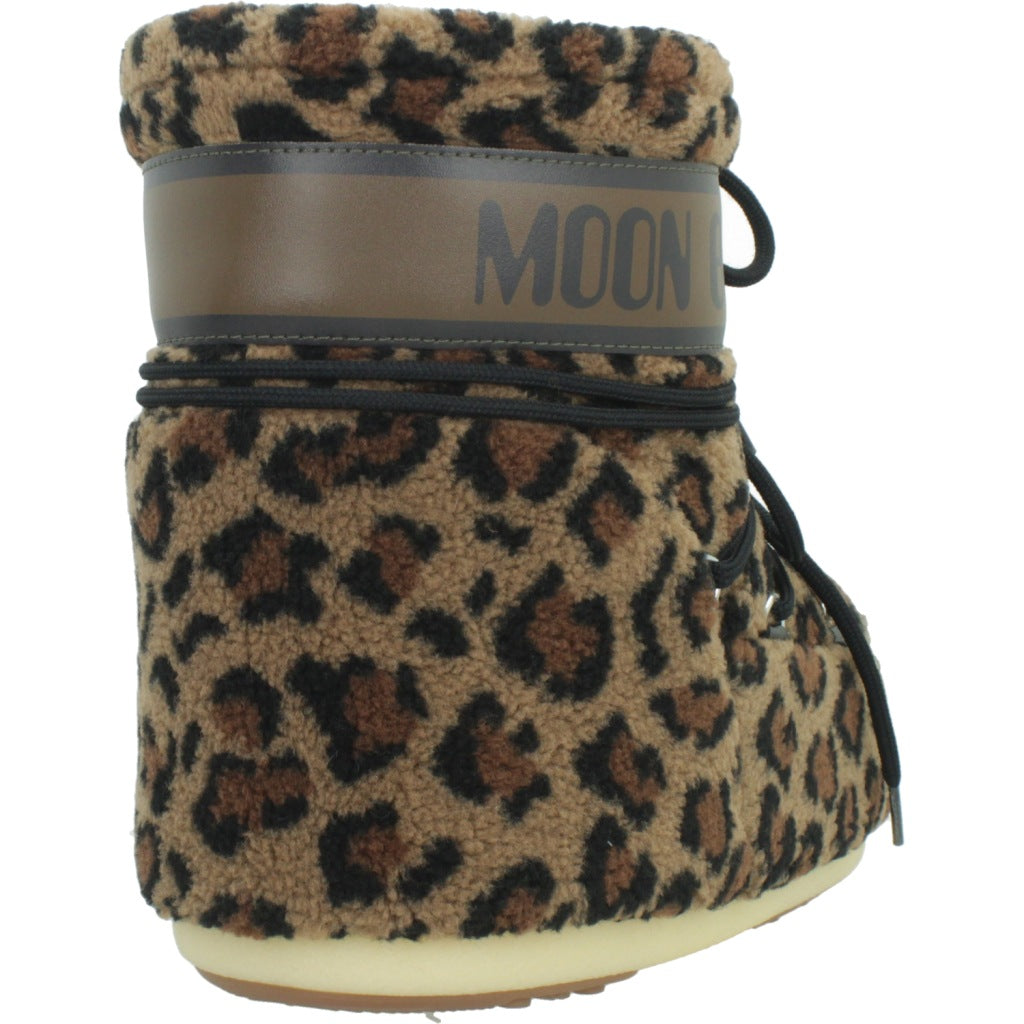 MOON BOOT MB ICON LOW FLEECE LEOPARD en color ANIMAL PRINT  (3)